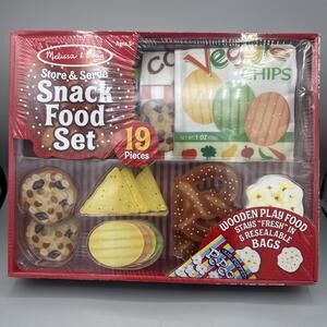 Melissa & Doug Store & Serve Snack Food Set Very Rare - 19 Piece Set NEW In Box
